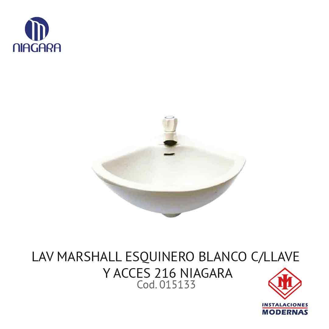 Lavamanos MARSHALL ESQUINERO BLANCO C/LLAVE Y ACCES 216 NIAGARA