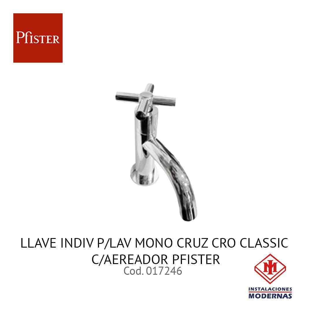 LLAVE INDIV P/Lavamanos MONO CRUZ CRO CLASSIC C/AEREADOR PFISTER