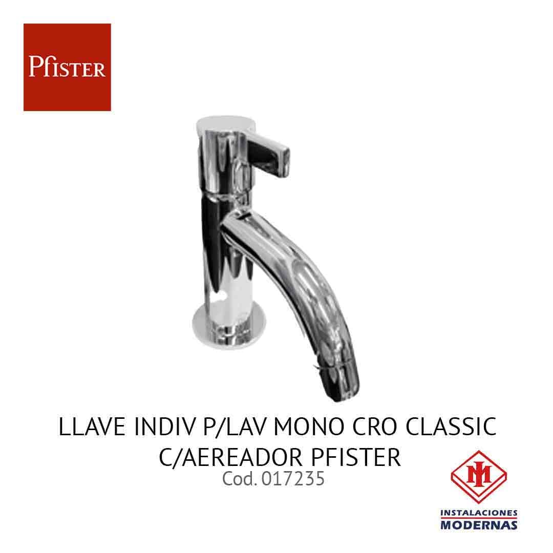 LLAVE INDIV P/Lavamanos MONO CRO CLASSIC C/AEREADOR PFISTER