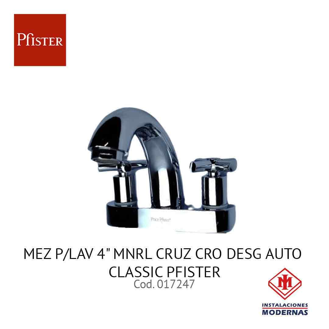 MEZ P/Lavamanos 4" MNRL CRUZ CRO DESG AUTO CLASSIC PFISTER