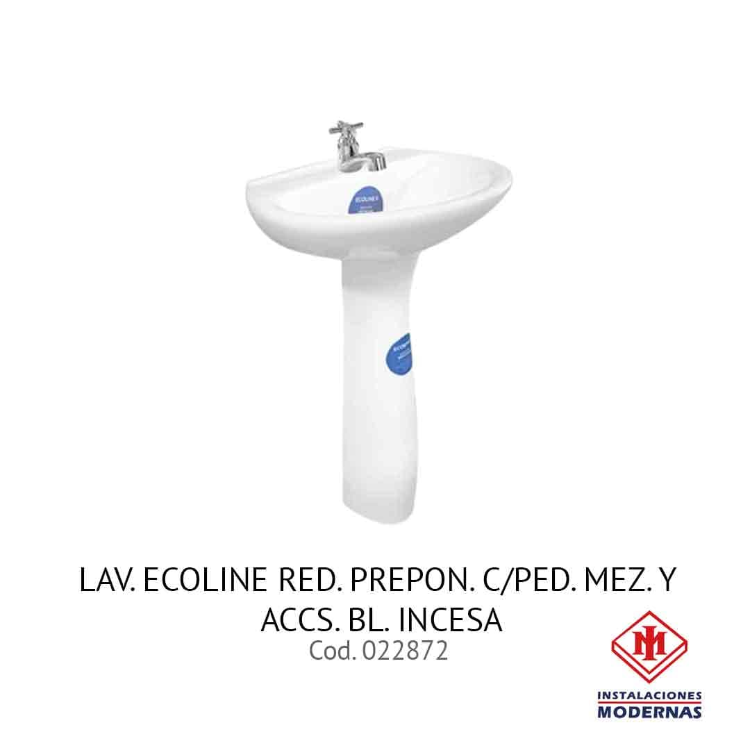 Lavamanos. Ecoline Red. Prepon. C/Ped. Llave Sen. y Accs. Bl. INCE