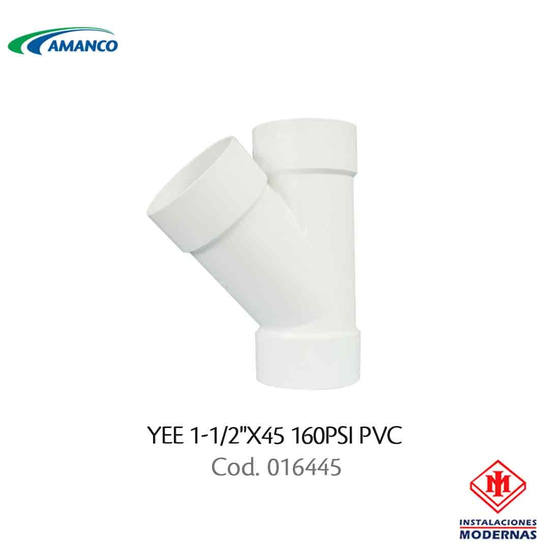 YEE 1-1/2"X45 160PSI PVC