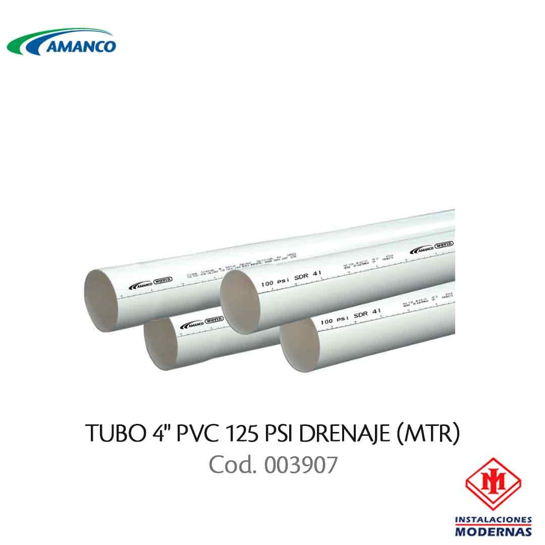 TUBO 4" PVC 125 PSI DRENAJE (MTR)