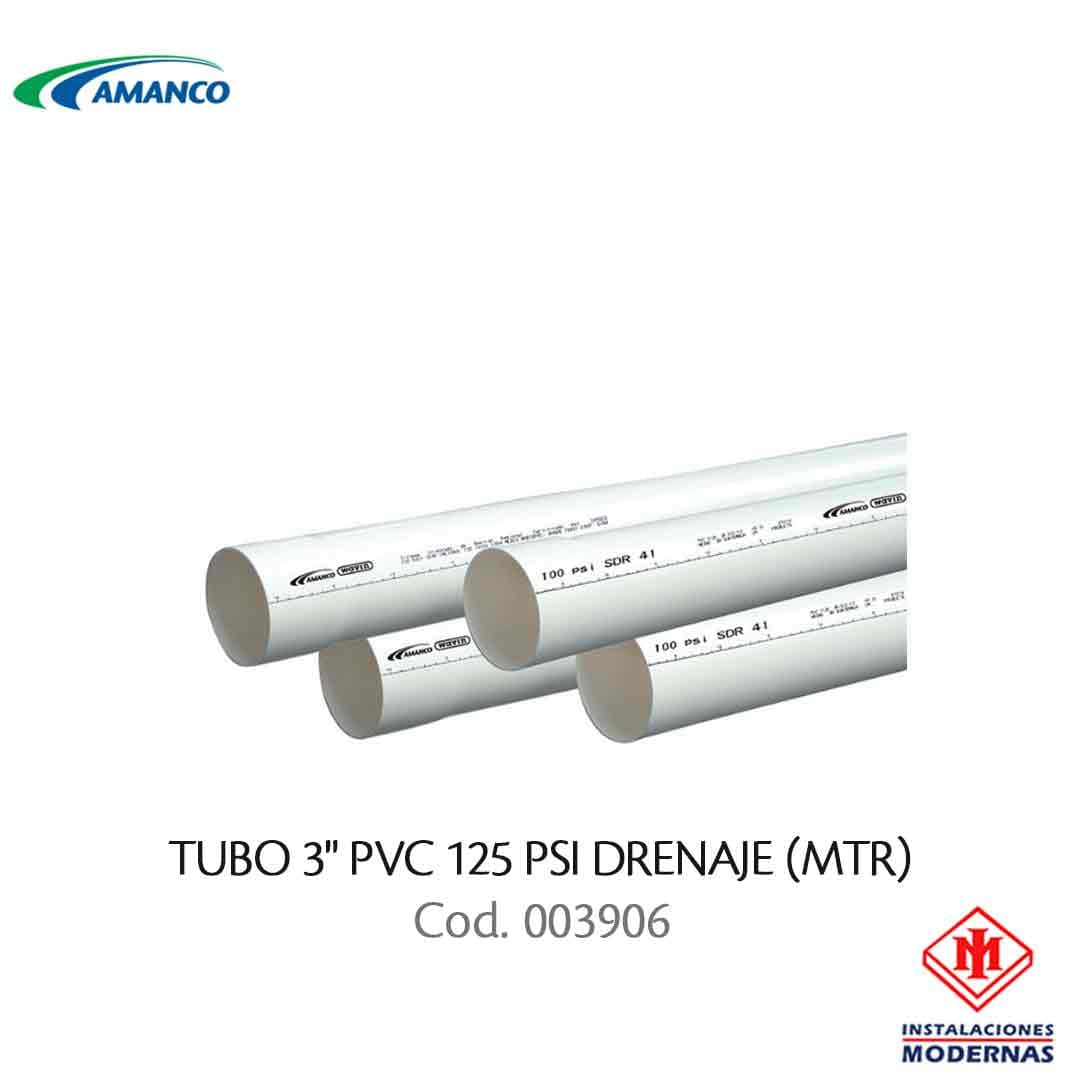 TUBO 3" PVC 125 PSI DRENAJE (MTR)