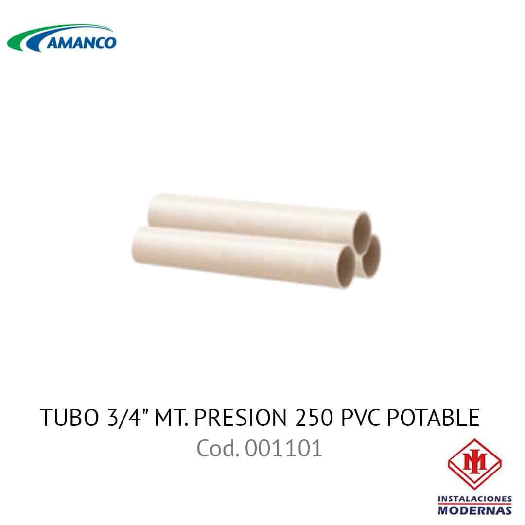 TUBO 3/4" MT. PRESION 250 PVC POTABLE