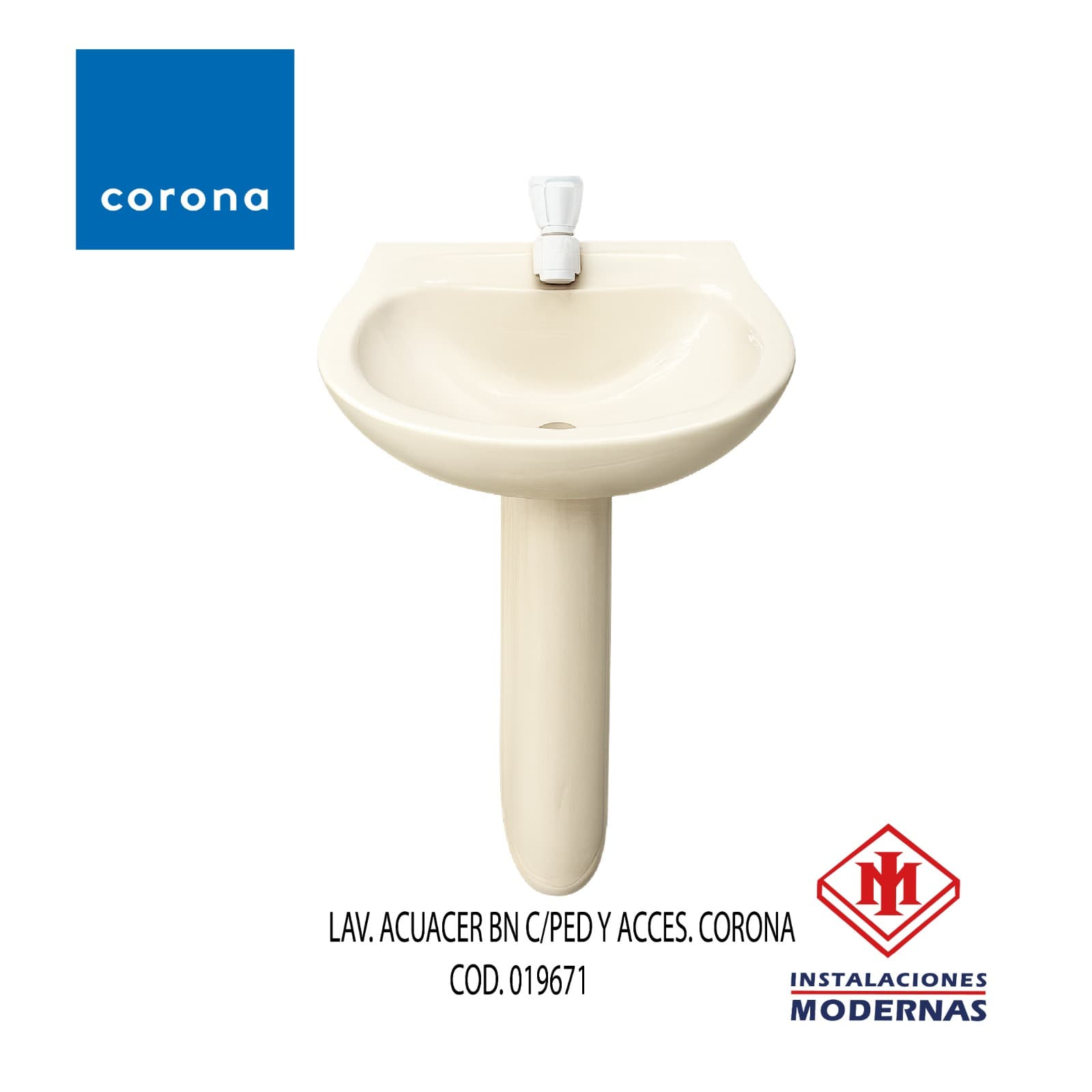 Lavamanos. ACUACER BN C/PED Y ACCES. CORONA