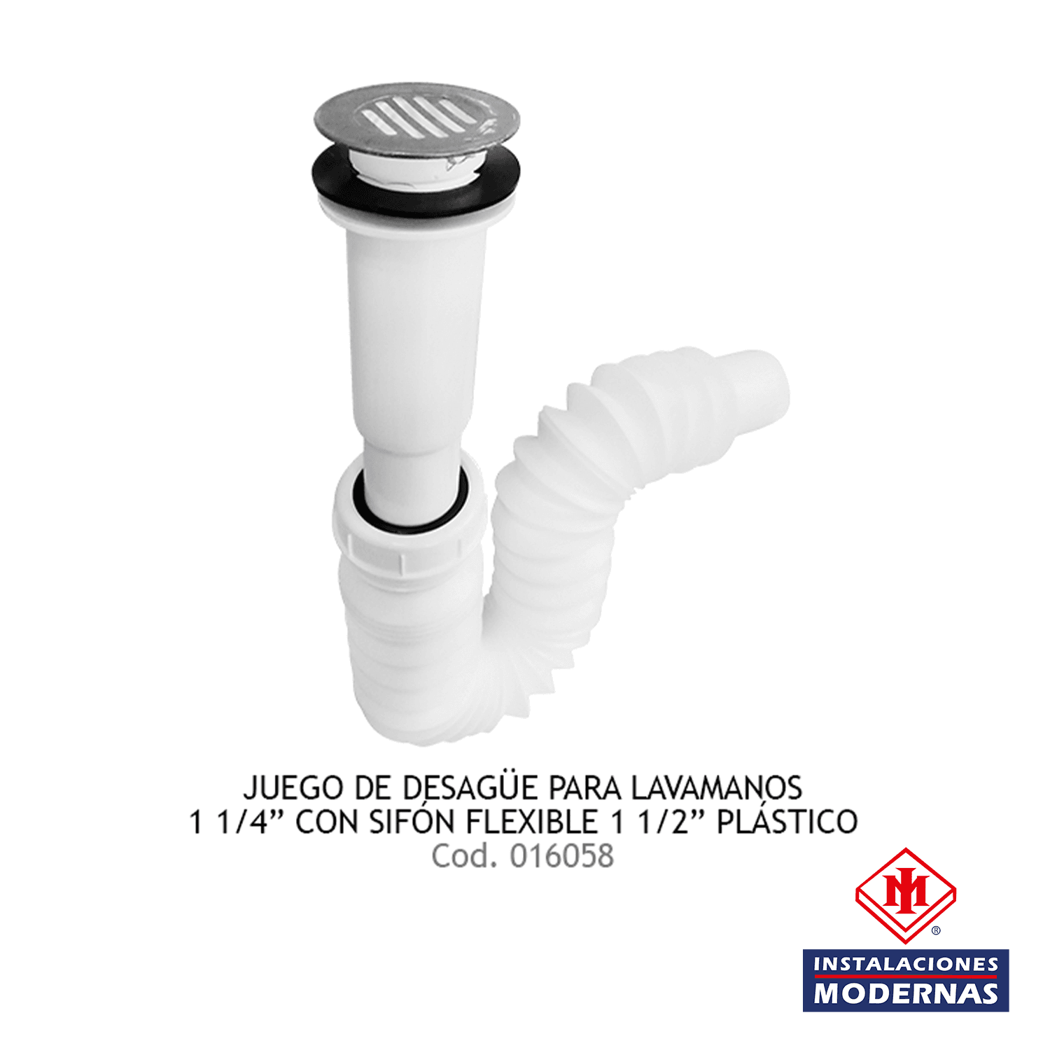 JGO DESAG P/Lavamanos 1 1/4" C/SIFON FLEXIBLE 1 1/2" PLAST FLEXI