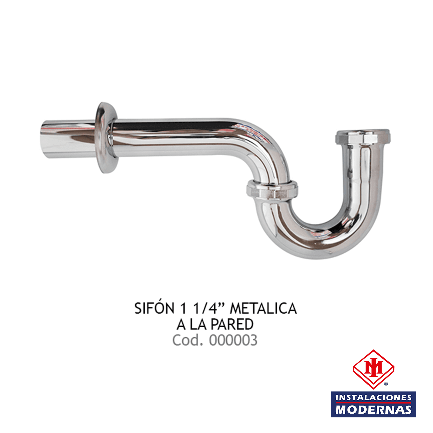 SIFON 1 1/4" METAL PARED JAM