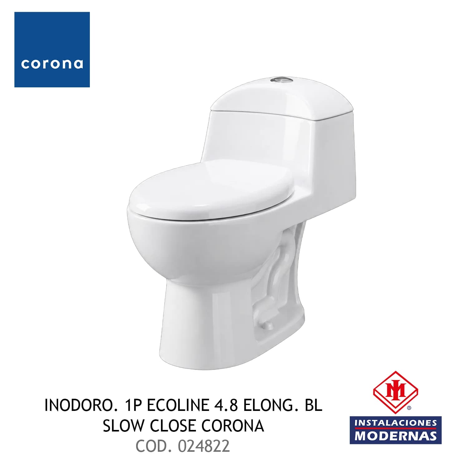 INODORO. 1P ECOLINE 4.8 ELONG. BL SLOW CLOSE CORONA