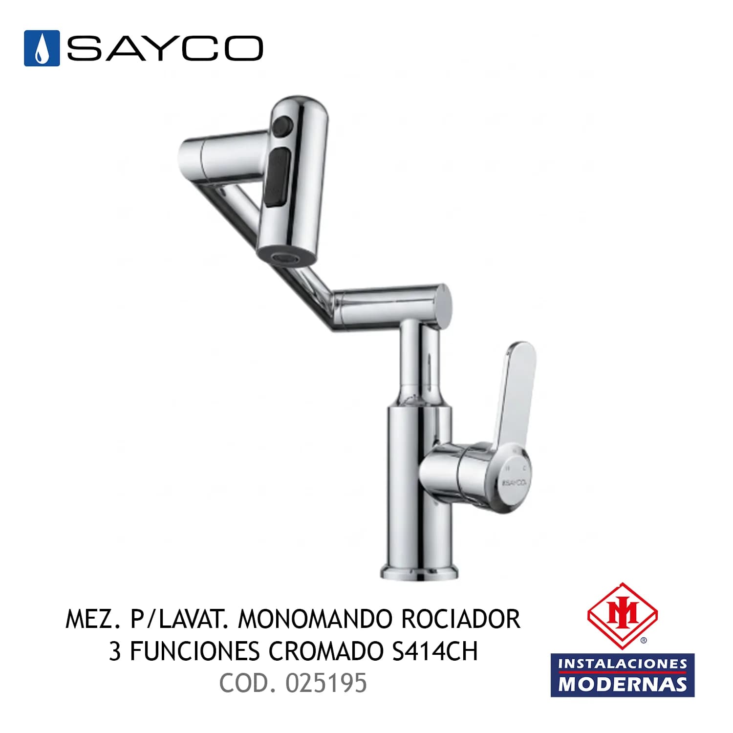 MEZ. P/LAVAT. MONOMANDO ROCIADOR 3 FUNCIONES CROMADO S414CH